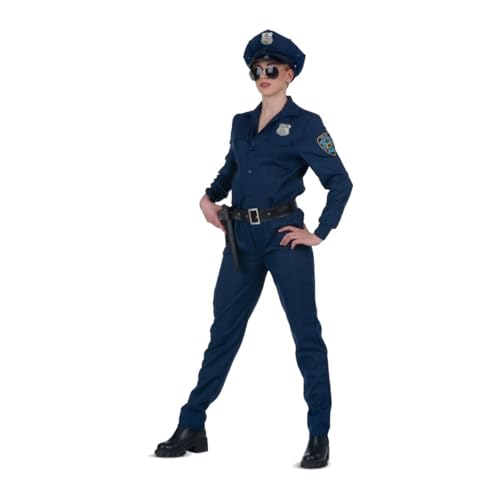 My Other Me   Disfraz Policía Mujer, talla XL. Incluye conjunto en azul marino de pantalón y camisa con placa, gorra a juego con insignia y cinturón con pistolera negra. ¡Sé la protectora del orden!