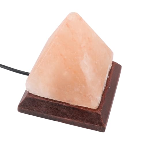 USB Powered Himalayan Salt Lamp, Hand Carved Pyramid Shape Color Changing Night Light with RGB Light Source, Ideal Christmas - Image 3