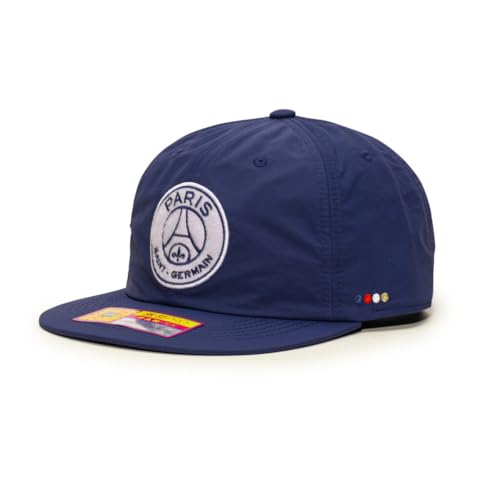 Fan Ink Paris Saint-Germain Cap, PSG Pipeline Adjustable Hat Navy Blue Licensed