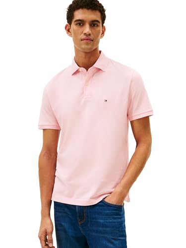 Image of Tommy Hilfiger Mens Short Sleeve Cotton Pique Polo Shirt in Regular Fit