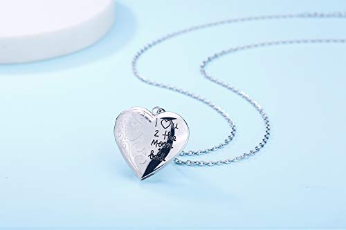 Locket Necklace That Holds Pictures "I Love You to the Moon and Back" Photo Memory Lockets Necklaces4