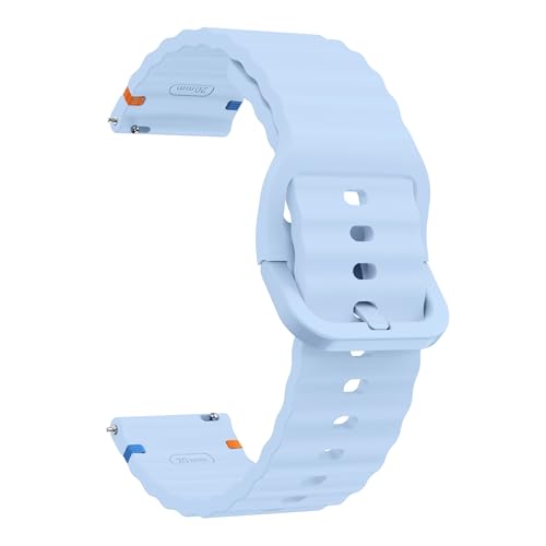 Image of YODI 22mm New Metal Buckle Original Colourful Stiching Points Silicone Strap Band Compatible with Amazfit GTR 2, GTR 2e, GTR 47MM / Noise Fit Endure, Fit Evolve, Fit Active Smartwatch Bands