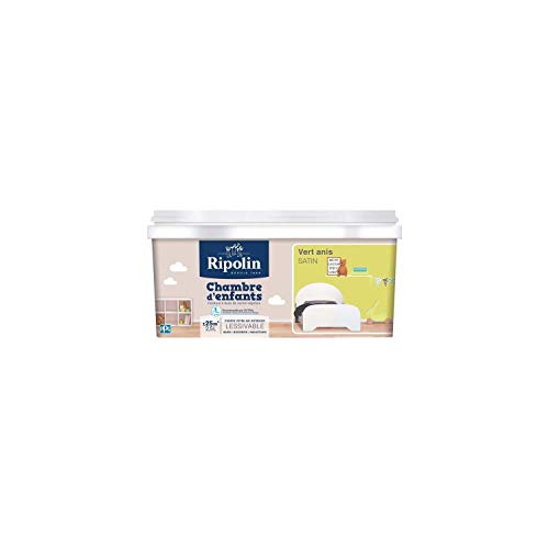 Peinture chambre d'enfant 2,5L RIPOLIN - Ton: Vert anis