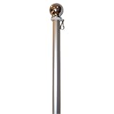 Valley Forge 6' x 1 1/4' 1-Piece Brushed Aluminum Flag Pole 6' x 1.25'