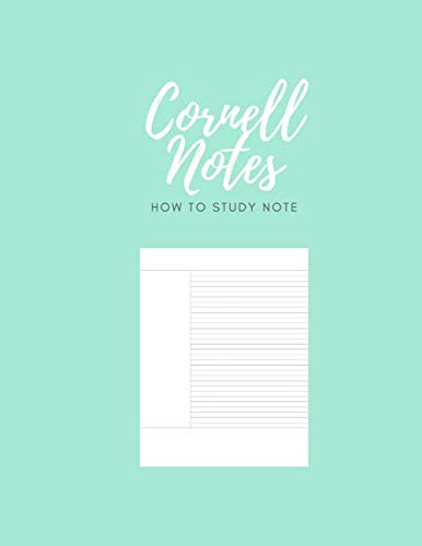 Independently published Cornell Notes - How to study note college ruled, Universal Note Taking System - Method for College, Middle School and Elementary Students 8.5 x 11, 110 Pages Green Pastel Cover
