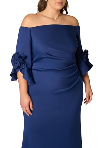 Image of Adrianna Papell Rosette Scuba Crepe Gown