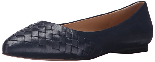 Trotters Women's Estee Woven Ballet Flat, Navy, 7.5 Wide