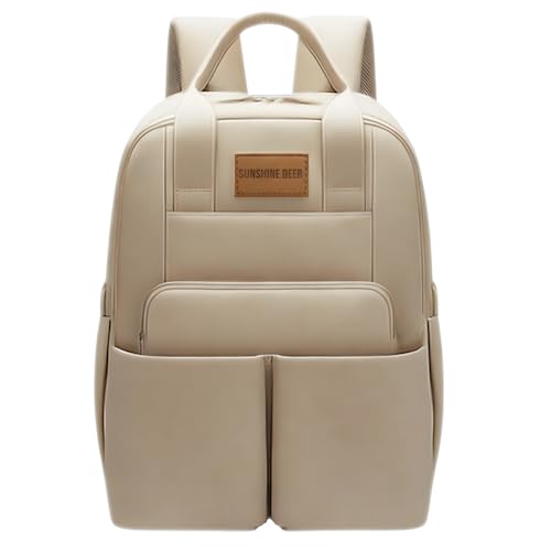 [ASSISTA O VÍDEO] Mochila Bolsa Maternidade Impermeável Multifuncional Espaçosa para a Mamãe e o Bebê com Bolsos para Mamadeira Alças para Carrinho de Bebê e Porta Lenço Umedecido - CODATECH (BEGE)