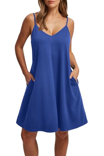 Image of SAMPEEL Summer Dresses Spaghetti Strap Flowy Cami Dresses Sundresses Cover Ups