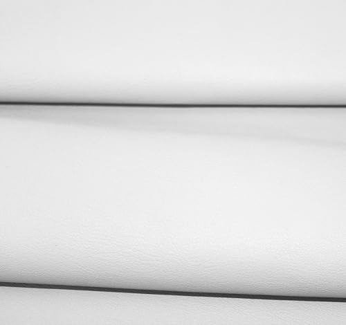 econuk Tessuto in ecopelle per tappezzeria, 140 x 50 cm (Made in Europe) pelle sintetica morbida al tatto per artigianato, mobili, divano, seduta, sedie, borse (bianco), Poliptrb12