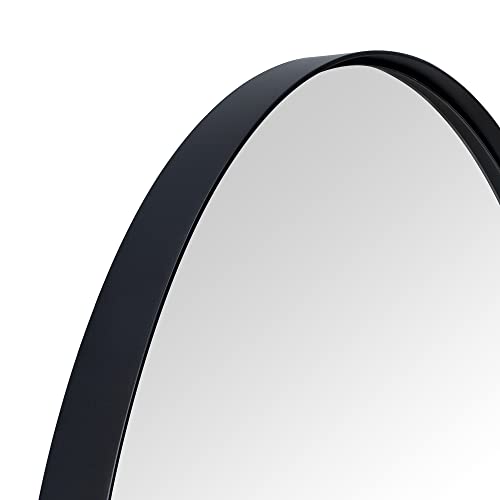Image of TEHOME 30 inch Black Round Mirror Circle Wall Mirror Circular Round Mirror for Bathroom Vanity, Entryway, Dresser or Mantel