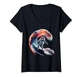 Photo Gallery donna astronauta surf onde cosmiche space explorer maglietta con collo a v Photo Gallery donna astronauta surf onde cosmiche space explorer maglietta con collo a v