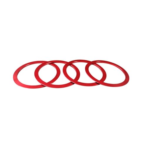 Image of Aluminum Alloy Vent Inner Rings Kit for Toyota Tacoma 2016-2023 (4pcs Red) - Air Conditioner Vent Trim Rings, Metal Interior Upgrade Accessories