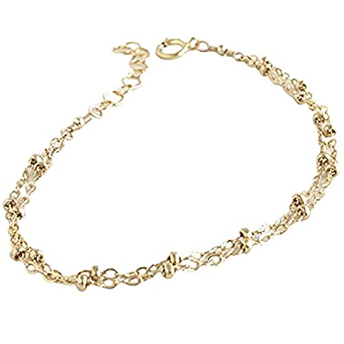 Dainty Bracelets for Women Double Strand Chain Bracelet Adjustable 925 Sterling Silver or 14k Gold Filled Minimalist Jewelry Gift for Her