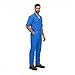 Natural Uniforms Mens Short Sleeve Zip Up Coverall, Stain and Wrinkle Resistant (Royal Blue, Medium)