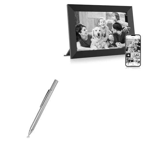 BoxWave Stylus Pen Compatible with MaxAngel Digital Picture Frame 10.1 in 32gb - FineTouch Capacitive Stylus, Super Precise Stylus Pen - Metallic Silver