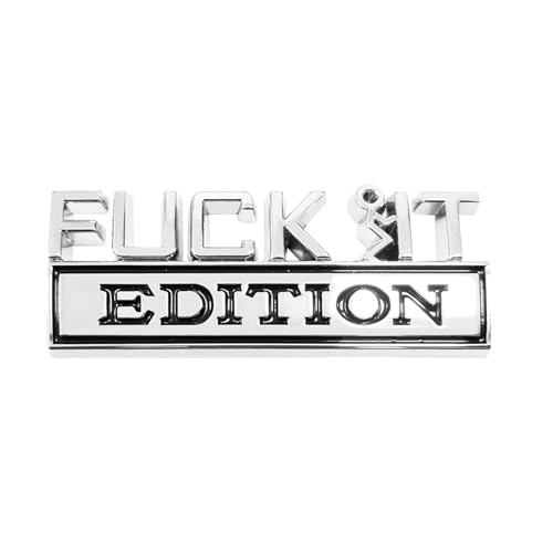 Image of Dickno Fuck It Edition Emblem for Car, Auto Fender Bumper Decoration Stickers, Vehicle 3D Side Fender Rear Trunk Decal Badge, Universal Exterior Accessories for Car (Silver & Black)