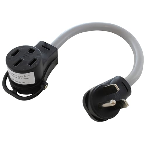 Image of AC WORKS Electric Vehicle Charging Adapter for Tesla Use (6-30 30A 250V AC Unit to Tesla)