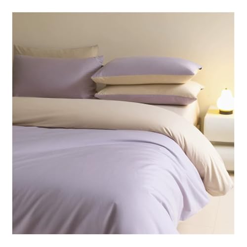 Drap-housse percale de coton ensemble de literie 4P violet King - 2