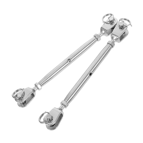 2pcs Turnbuckles de cuerpo cerrado con diseño Quijada y Quijada para tensión de cables de acero inoxidable resistentes a la corrosión para tensar cuerdas y cables miniatura 1
