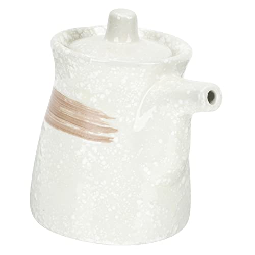 HOLIDYOYO Ceramic Soy Sauce Bottle Small Vinegar Dispenser for Kitchen and Sealed Sauce Storage Jar for Home Restaurant and Housewarming Smooth Grinding Design