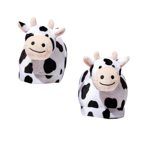 Pantoufles d'hiver femme vache Healeved en peluche chaude taille M