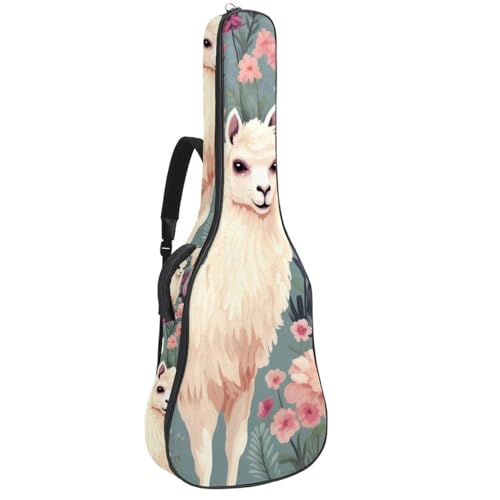 Sac pour guitare avec motif alpaga étui de transport pour les cours