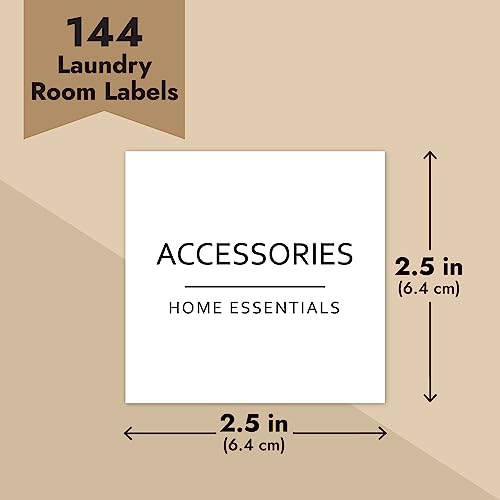 Talented Kitchen 144 Minimalist Laundry Room Labels, Organization Stickers For Glass Jars, Containers, Spray Bottles (Black Print On White Matte Backing) #TOP3
