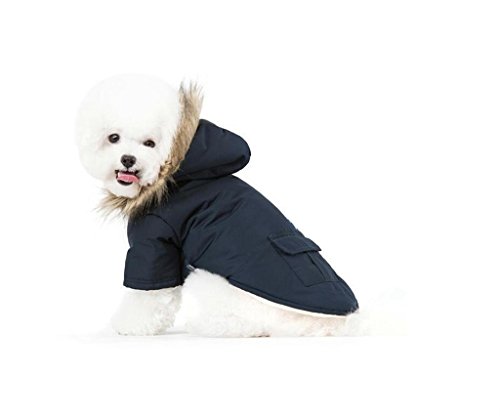 PetBoBo Cat Dog Doggie Down Jacket Hoodie Coat Pet Clothes Warm Clothing for Small Dogs Winter Black M - Image 4