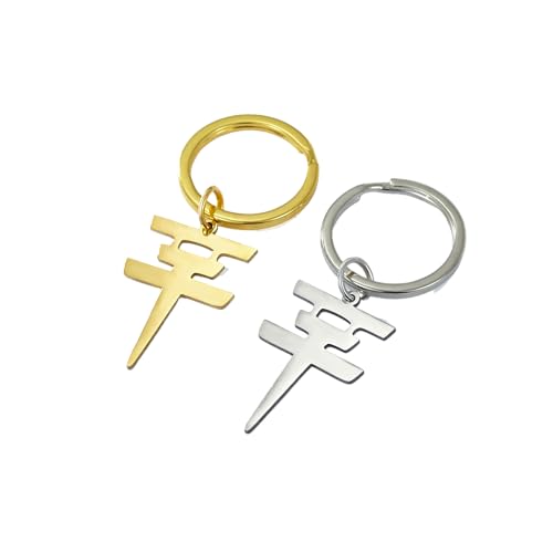 ZENRUIMING Lot de 2 porte-clés en acier inoxydable pour hôtel de Tokyo, groupe de rock en métal, or + acier, Or + acier, 6.2*2cm/2.44*0.78in