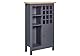 Inter Link Sideboard für 12 Flaschen mit 3 Regalböden und 1 Tür – Weinschranck - Highboard - Küchenschrank - Buffetschrank – für Weinlagerung - Artisan Eiche Anthrazit - Nellina