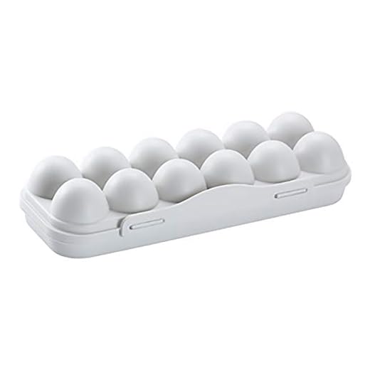 WusyStore 12 cajas de almacenamiento de huevos de plástico, con tapa, apto para frigorífico, exterior (gris)