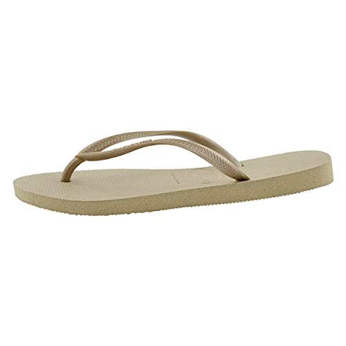 Havaianas (ハワイアナス) レディース スリム フレッシュ ビーチサンダル, サンドグレー/ライトゴールデン, 11-12 Narrow