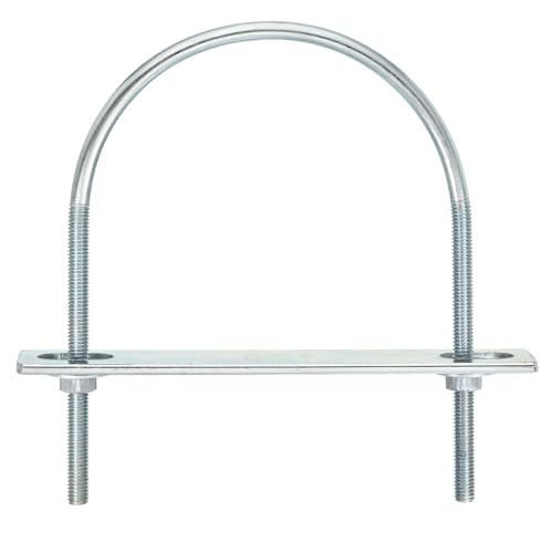 Image of uxcell Round U-Bolts, 6 Set 95mm Inner Width 130mm Length M6 Zinc-Plated Carbon Steel U Clamp Bolt with Nuts and Plates, for Boat Trailer