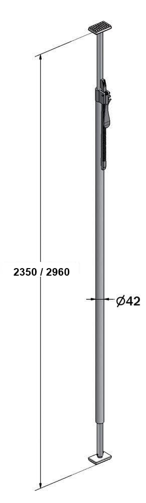 VITE Barra PUNTAL Extensible para LA SUJECIÓN DE Carga para CAMIÓN Y VEHÍCULOS INDUSTRIALES DE 2350 mm A 2960 mm Cargo Bar