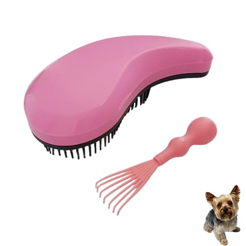 MAEELOU Puppy Brush for Small Dogs - Soft Dog Brush - Perfect Yorkie, Shih Tzu, Maltipoo & Maltese Grooming - Gentle Hair Remover for Easy Pet Grooming at Home (Pink)