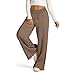 Wide Leg Sweatpants Women Trendy Y2k High Waisted Y2k Sweatpants Winter Casual Comfy Drawstring Athletic Workout Gym Work Pants with Pockets Lounge Soft Fashion Trousers for Women Brown XL