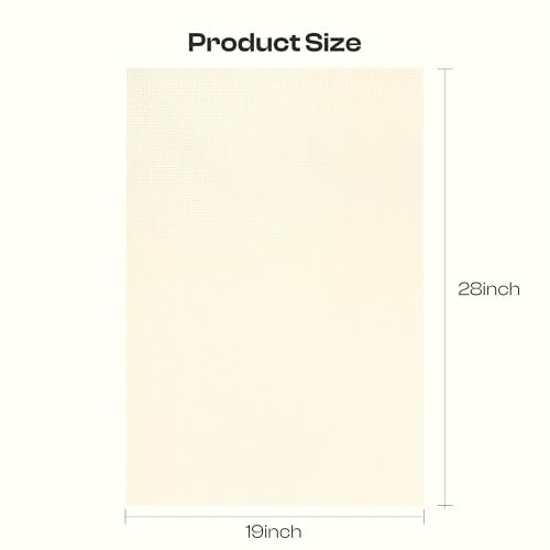 Image of Caydo Large Aida Cloth, 14 Count Beige Cross Stitch Fabric for Craft Embroidery, Handmade Needlework, DIY Handicrafts(28x19 inch)