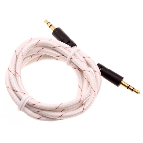 Cable Auxiliar 3.5mm Blanco Trenzado 1 Metro miniatura 1