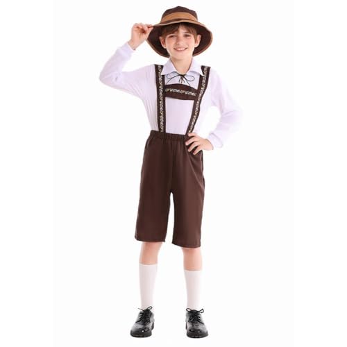 Uzztfa - Uzztfa Costume D'oktoberfest pour Enfants, Ensemble Haut en Lederhosen pour Garçons, Costume De Cosplay d'halloween Bavarois pour Le Festival De Bière Allemande