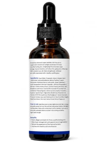 Image of GHK-Cu Copper Peptide Face Serum | 5% Copper Peptides + 1% Hyaluronic Acid | Hydrating, Firming & Skin Barrier Support | Korean Formula | 30ml