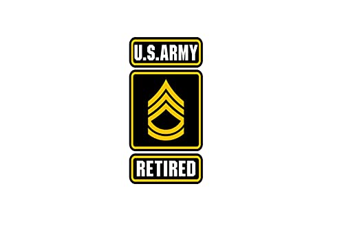 Image of Edward Co Sticker U.S Army Enlisted Ranks Decal United States Military for Car Truck Window Laptop Bumper SGTSSGSFCMSG1SGSGM 2.5 w x 5.0 h in Sergeant 1st Class E 7, BlackYellowWhite
