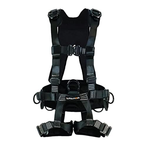Fusion Climb TAC-Scape-H Utility Harness – Heavy-Duty Adjustable Gear Support with Quick-Release Buckles, Black