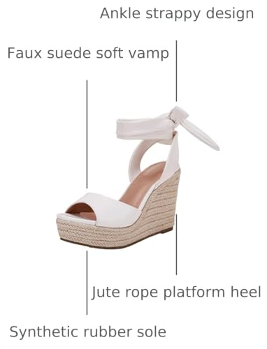 Image of Womens Espadrilles Wedges Sandals Heels Open Toe Tie Lace Up Platform Ankle Strap Summer Dress Shoes