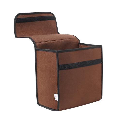 Image of JVCV Car Trunk Boot Organizer, Car Storage and Organizer Anti Slip Car Accessories Organizer for Car, Suv, Sedan, Truck, Minivan Anti Slip Bottom (Small - Brown)