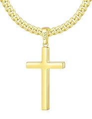 Yellow Gold: Big Cross Pendant 1.2" * 0.7"
