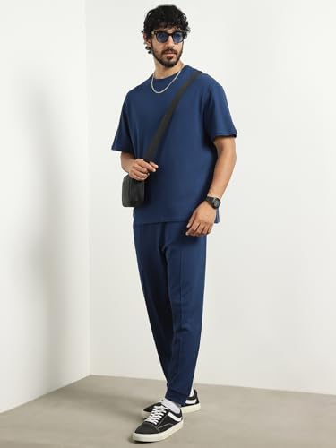Image of Nobero Moses Oversized Co-ord Set for Men | Textured Co-ord set for men | Oversized Fit | Matching Top & Bottom | Premium Fleece Fabric | Casual & Streetwear