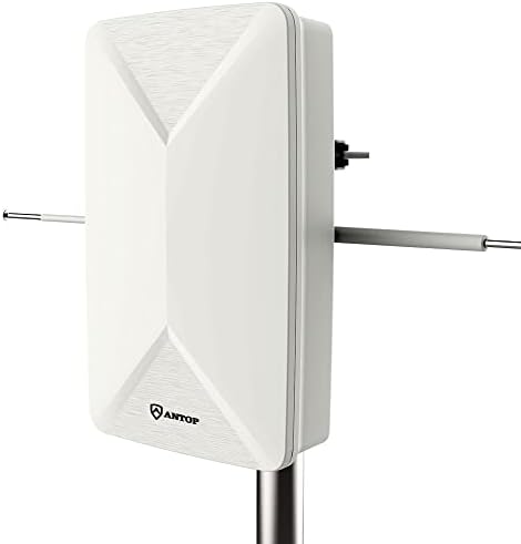 Cheerlife Omnidirectional TV Antenna - AT-406BV HD Antenna Flat Panel Smartpass Amplified Digital Indoor/Outdoor Antenna, White