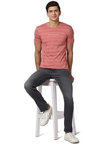 Image of Peter England Men's Striped Slim Fit T-Shirt