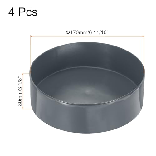 Image of uxcell 4pcs Rubber End Caps 170mm(6 11 /16 Inch) ID x 80mm(3 1 /8 Inch) H Vinyl Round End Cap Cover Screw Thread Protectors Dark Grey